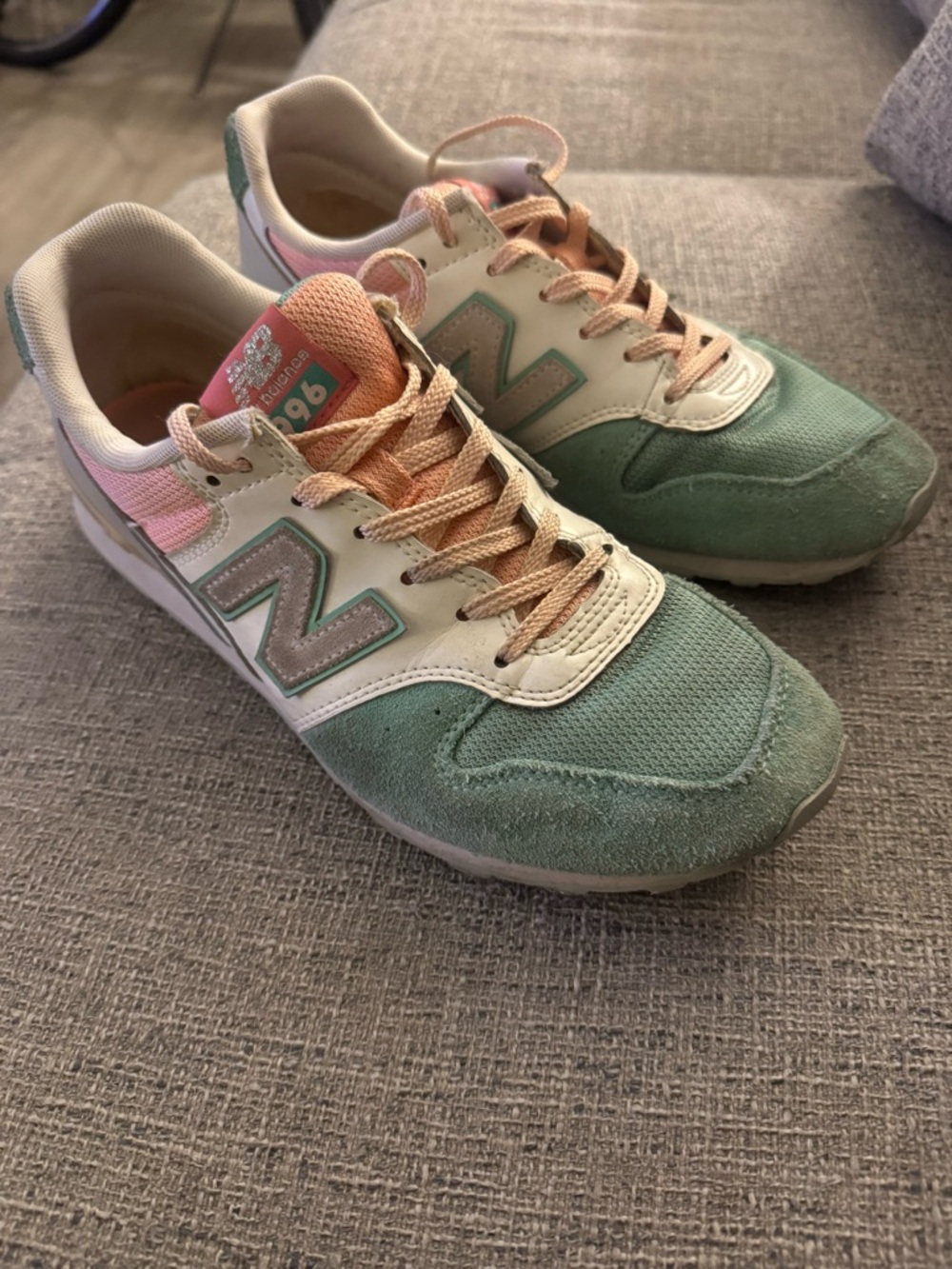 New Balance Pastel Green, Pink & Cream 996 Sneakers, bought in Japan. W/7.5